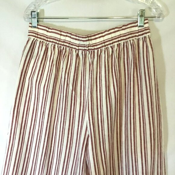 Harve Benard Linen Capris Wide Leg Washable Pull-On Striped Women's Size Small - Picture 7 of 9